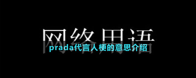 prada代言人梗的意思介绍