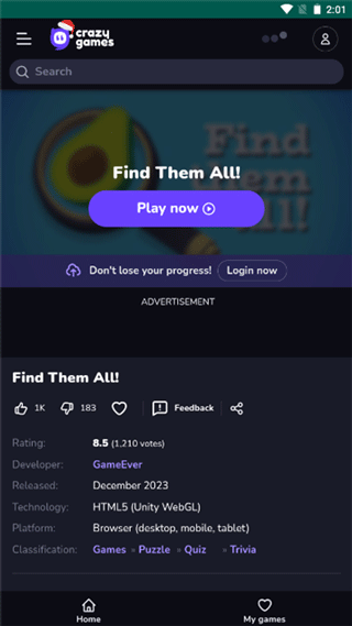 CrazyGames小游戏手机版截图(3)